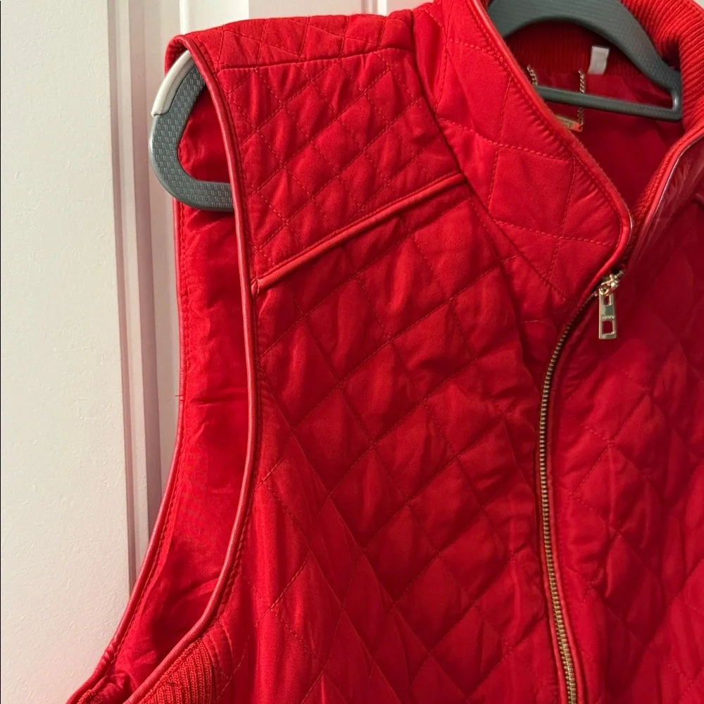 Chico's Vibrant Red Quilted Vest - Picture 5 of 6